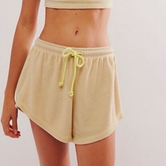 NWT FREE PEOPLE GIMME MORE TERRY SHORT IN CHAMOIS COMBO - Picture 2 of 9